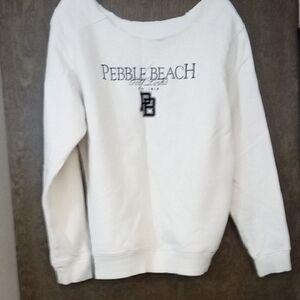 Pebble Beach Classic White Crew Neck Sweater